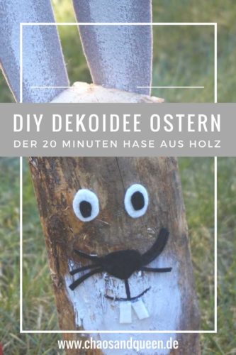 Hase aus Holzscheit