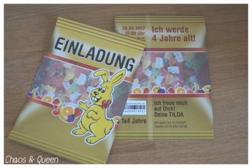 Einladung Kindergeburtstag Gummibärchentüte